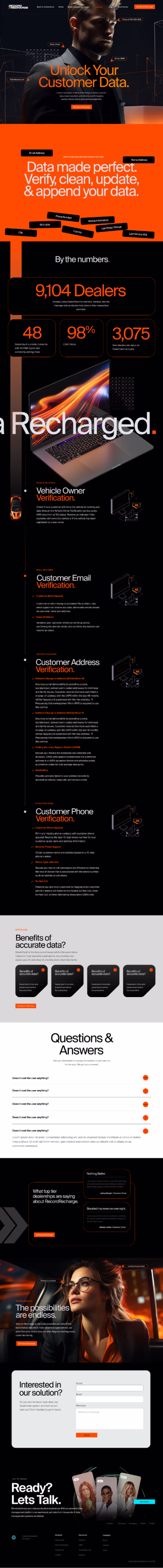 Record Recharge enterprise data product